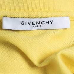 Pre Owned Givenchy Yellow Logo Print Cotton Pique Striped Polo T-Shirt S