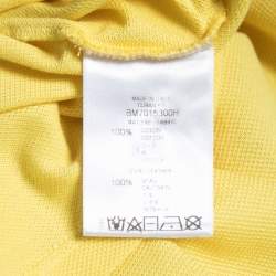 Pre Owned Givenchy Yellow Logo Print Cotton Pique Striped Polo T-Shirt S