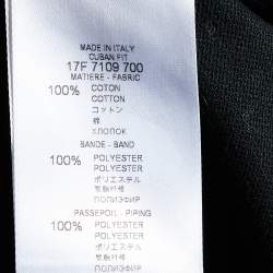 مملوكة مسبقًا Givenchy Black Cotton Pique Logo Tape Detail Cuban Fit Polo T-Shirt M