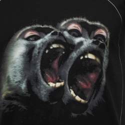 Pre Owned Givenchy Black The Monkey Brothers Print Cotton Crew Neck T-Shirt S