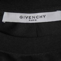 Pre Owned Givenchy Black/Red Cotton Colorblock Detail Crew Neck T-Shirt S