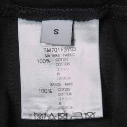 Pre Owned Givenchy Black/Red Cotton Colorblock Detail Crew Neck T-Shirt S