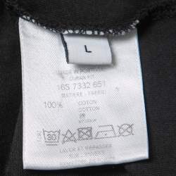 Givenchy Black "I Feel Love" Printed Cotton Crew Neck Short Sleeve T-Shirt L