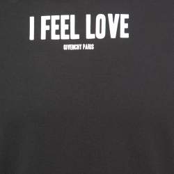 Givenchy Black "I Feel Love" Printed Cotton Crew Neck Short Sleeve T-Shirt L