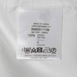 Pre Owned Givenchy White Contrast Stripe Detail Cotton Full Sleeve Shirt L