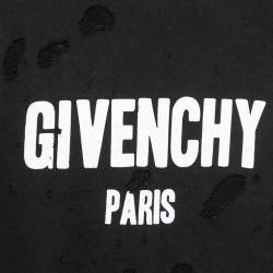 Givenchy Black Distressed Cotton Logo Print Sweatshirt XL