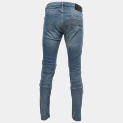 Pre Owned Givenchy Blue Washed Denim Zipper Detail Jeans Waist 33"