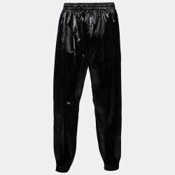Givenchy Black Faux Leather Joggers M