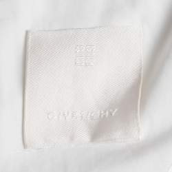 Givenchy White Cotton Zip Front Half Sleeve Shirt XS