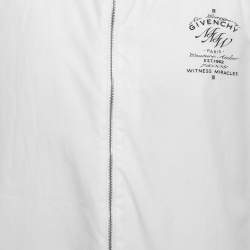 Givenchy White Cotton Zip Front Half Sleeve Shirt XS