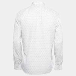 Givenchy White Printed Cotton Full Sleeve Shirt L