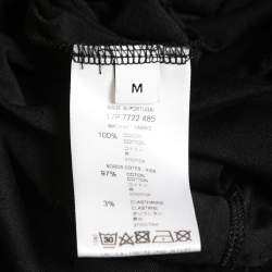 Pre Owned Givenchy Black Distressed Cotton Logo Print Crew Neck Half Sleeve T-shirt M