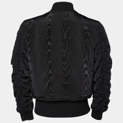 Givenchy Black Moiré And Trompe-l'oeil Effect Bomber Jacket M