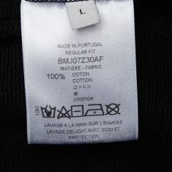 مملوكة مسبقًا Givenchy Black Cotton Knit Tonal 3D Logo Detail Sweatshirt L
