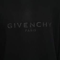 مملوكة مسبقًا Givenchy Black Cotton Knit Tonal 3D Logo Detail Sweatshirt L