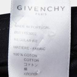 Pre Owned Givenchy Black Printed Cotton Crew Neck Half Sleeve T-Shirt L