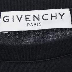 Pre Owned Givenchy Black Printed Cotton Crew Neck Half Sleeve T-Shirt L