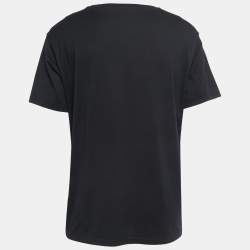 Pre Owned Givenchy Black Printed Cotton Crew Neck Half Sleeve T-Shirt L