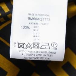 مملوكة مسبقًا Givenchy Black Logo Print Silk Button Front Half Sleeve Shirt L