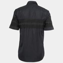 Givenchy Black Cotton Button Front Half Sleeve Shirt XL