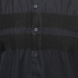 Givenchy Black Cotton Button Front Half Sleeve Shirt XL