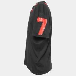 Pre Owned Givenchy Black Cotton Star Applique Detail Crewneck T-Shirt XL