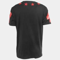 Pre Owned Givenchy Black Cotton Star Applique Detail Crewneck T-Shirt XL