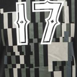 Pre Owned Givenchy Black Printed Cotton Knit T-Shirt S