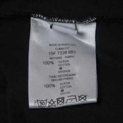 Pre Owned Givenchy Black Cotton Patch Detail Crew Neck Half Sleeve T-Shirt S