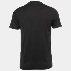 Pre Owned Givenchy Black Cotton Patch Detail Crew Neck Half Sleeve T-Shirt S