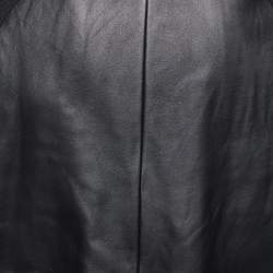 Givenchy Black Leather Star Applique Zip Front Jacket XL