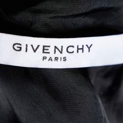 Givenchy Black Leather Star Applique Zip Front Jacket XL