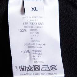 Pre Owned Givenchy Black Shark Teeth Printed Cotton Knit Hoodie XL