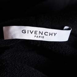 Pre Owned Givenchy Black Shark Teeth Printed Cotton Knit Hoodie XL