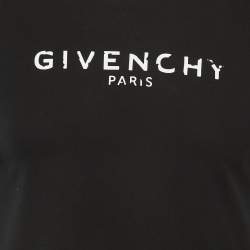 Givenchy Black Broken Logo Print Crew Neck Short Sleeve T-Shirt XS