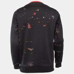 مملوكة مسبقًا Givenchy Black Ripped Cotton Crew Neck Sweatshirt XS 