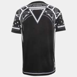 Givenchy Black Geometric Print Cotton Crew Neck Half Sleeve T-Shirt S