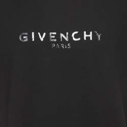 Pre Owned Givenchy Black Logo Print Cotton Oversized T-Shirt S