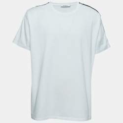 Pre Owned Givenchy White Cotton Logo Band Detailed Half Sleeve T-Shirt XXL