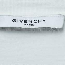 Pre Owned Givenchy White Cotton Logo Band Detailed Half Sleeve T-Shirt XXL