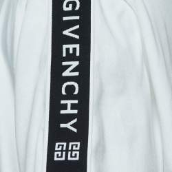 Pre Owned Givenchy White Cotton Logo Band Detailed Half Sleeve T-Shirt XXL