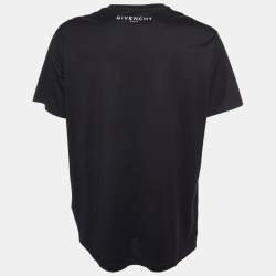 Pre Owned Givenchy Black Amore printed Cotton Knit T-Shirt XL