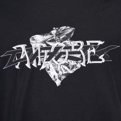 Pre Owned Givenchy Black Amore printed Cotton Knit T-Shirt XL