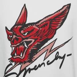 Pre Owned Givenchy White Dragon Head Logo Print Cotton Sweatshirt S