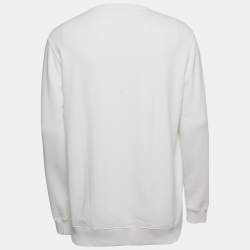 Pre Owned Givenchy White Dragon Head Logo Print Cotton Sweatshirt S