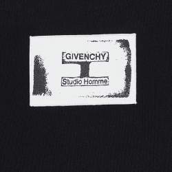 Givenchy Black Cotton Knit Logo Patch Detail Hoodie L