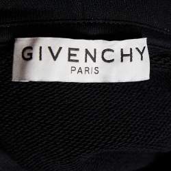Givenchy Black Cotton Knit Logo Patch Detail Hoodie L
