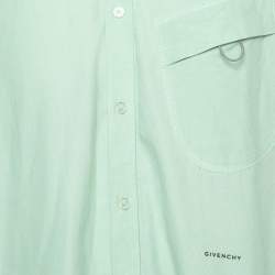 Givenchy Mint Green Cotton Buttoned Loose Fit Oxford Shirt XL
