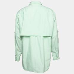 Givenchy Mint Green Cotton Buttoned Loose Fit Oxford Shirt XL