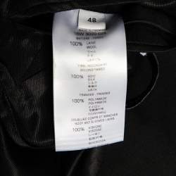 Givenchy Black Wool & Silk Satin Fringed Shawl Collar Blazer M